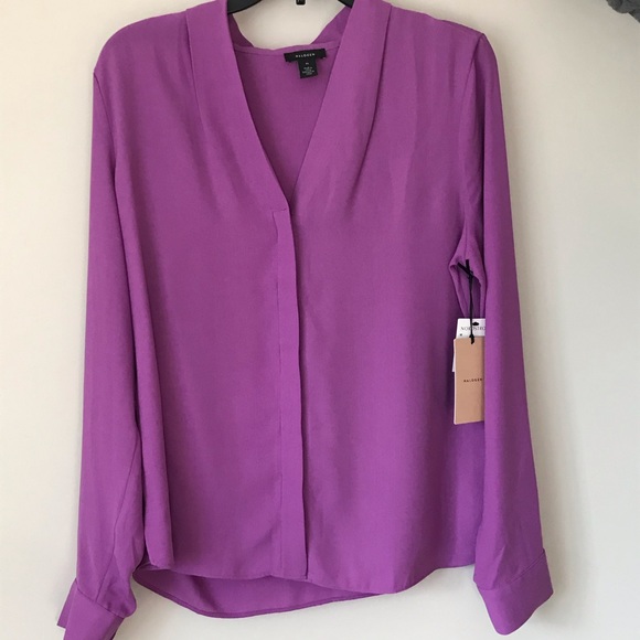 Halogen Tops - NWT Halogen V-Neck Blouse Medium purple dewberry